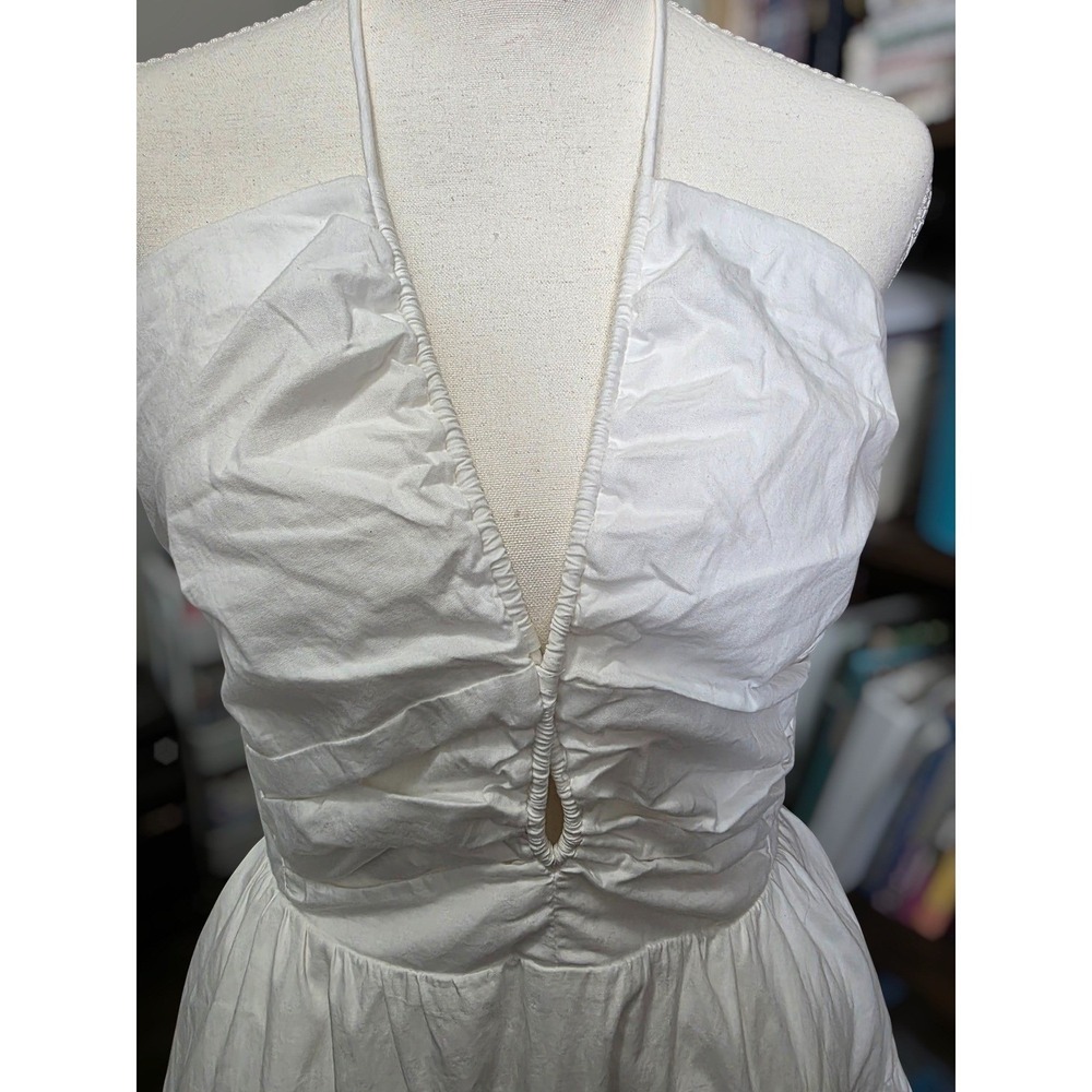 Anthropologie Halter Dress Women MP White Cotton Tiered Emily Beach Festival NWT - Picture 11 of 13
